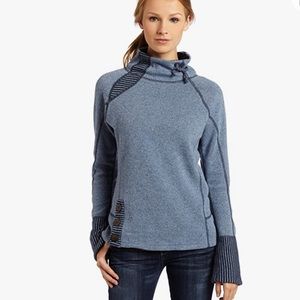 Prana Warm Wool Lucia Cowl Neck Pull Over Sweater in Blue